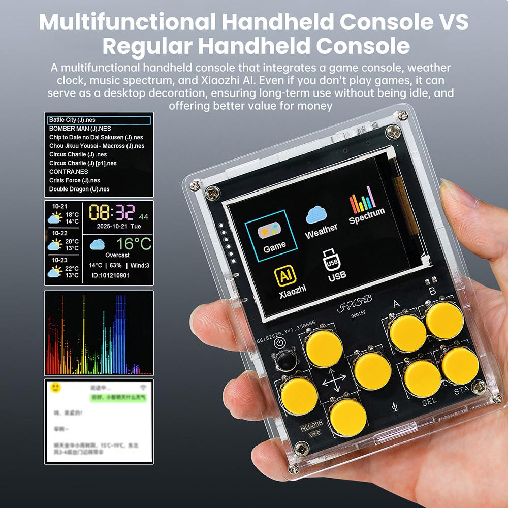 DIY LCD Display Screen Game Console Electronic Kit Multifunctional Device Weather Clock Ai Robot Welding Practice Kits