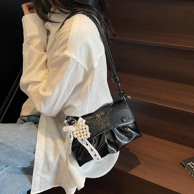 Bag Women's Folded Underarm Bag 2025 New Summer Trendy Foreign Style Versatile Casual Fashion Shoulder Crossbody Small Square Bag