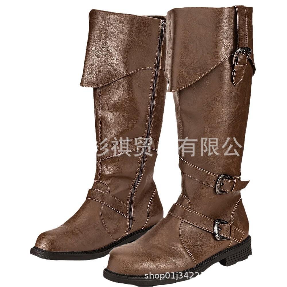 New European and American Retro Medieval Renaissance Halloween Plus Size Men's Boots