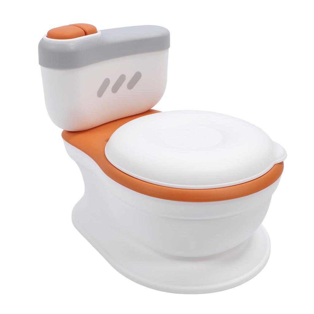 Potty Training Toilet Splash Guard Portable Toddler Potty Chair with Flushing Sound Tissue Dispenser for Baby Kids