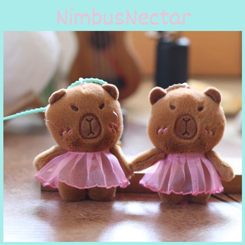 Cartoon Capybara Cute Animal Plush Keychain Soft Pp Cotton Filling Bags Keys
