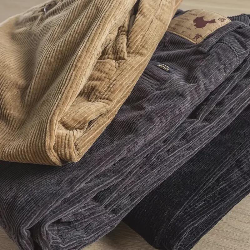 Pánské trendy volné manšestrové zimní kalhoty 2022