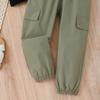 Girls' Sets Spring and Summer Children's Fashion Letter Sleeveless Vest and Trousers