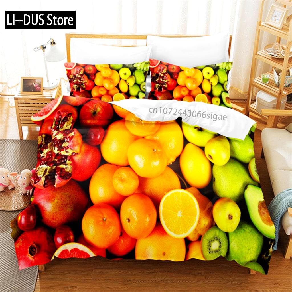 Summer Fruit Queen Bedding Set Duvet Cover Set Bedding Digital Printing King Size Duvet Cover Set Bedding Sets