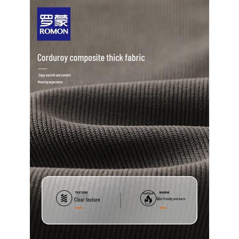 ROMON Men's Corduroy Drawstring Straight-Leg Casual Pants