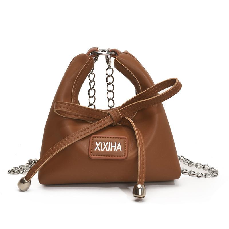 Mini Pu Girl Chain Crossbody Bag With Butterfly Bow And Breathable Lightweight Design For Daily Use