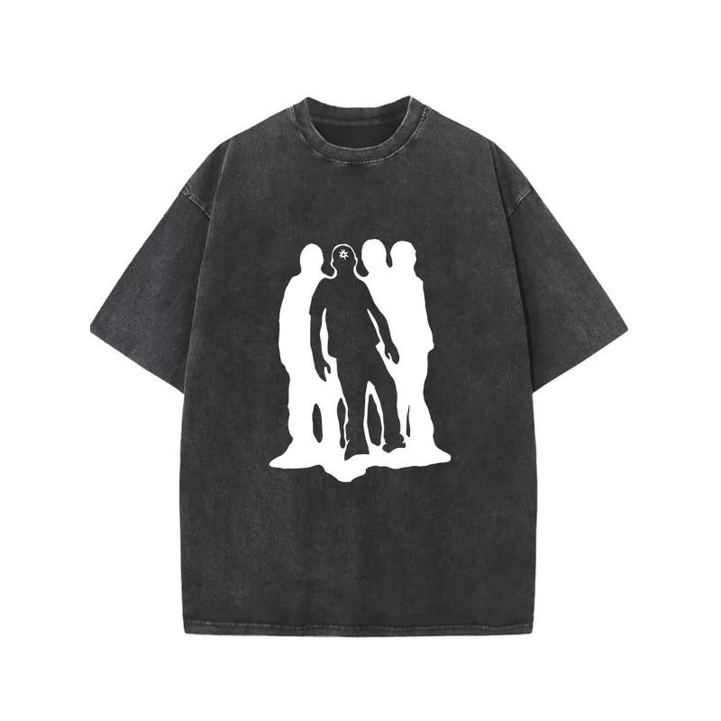 Washed, Unique Printed Men'S T-Shirt, High-Quality Printed Cotton Retro Fashion T-Shirt, for Summer T-Shirt with a Certain Thickness, Holiday Gift