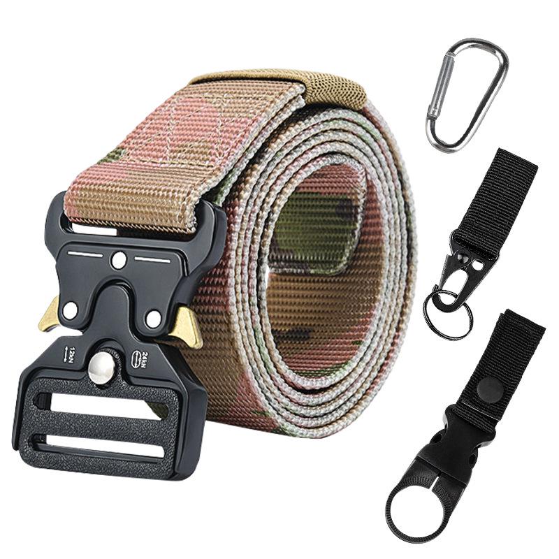 Elastic Tactical Nylon Belt with Alloy Buckle, Popular for Outdoor Use, Customizable Size