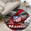 Tapis rond personnalisé avec nom imprimé Atletico Madrid, Tapis polyvalent pour la décoration de la maison, pour salle de jeux, appartement, balcon, entrée, couloir Cadeau