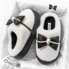 Cotton Slippers Thick-soled Indoor Household Cartoon Cute Bow Slippers Winter Bag Heel Warm Home Cotton Shoes High Heel