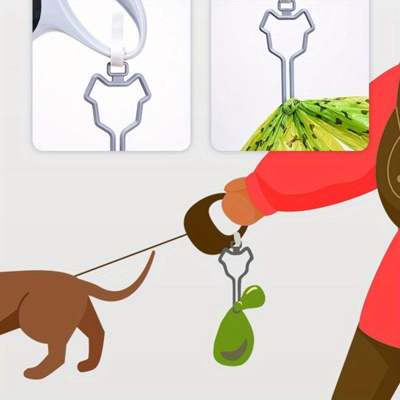 Holder for hundeavfall Bæreklips Håndfri Hundebånddispenser Utendørs tur Valp Basjposer Klips Enkel å bære