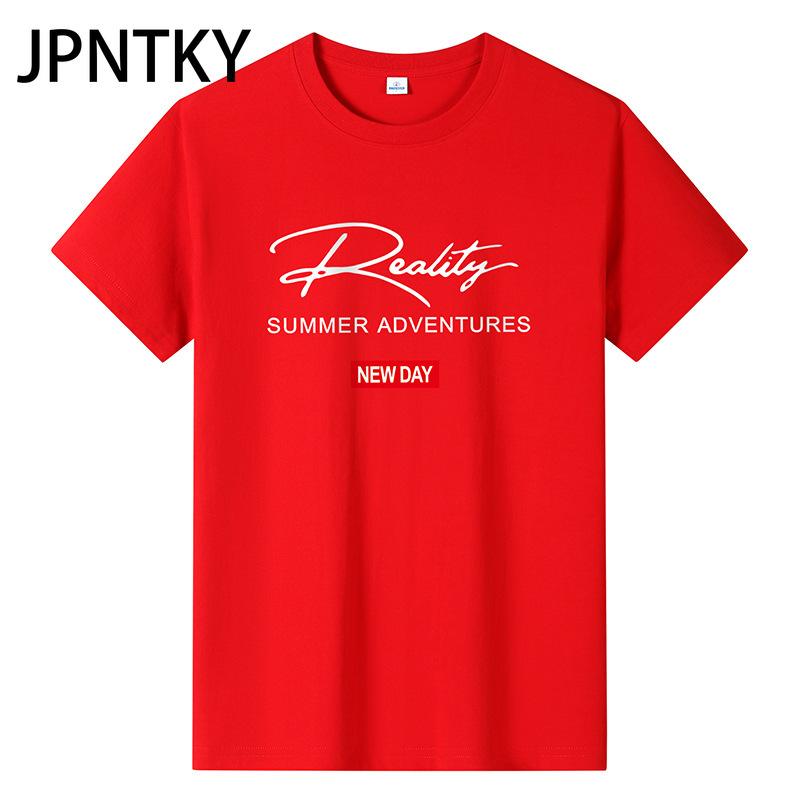JPNTKY Cotton Short Sleeve T-shirt Men's Fashion Loose Half Sleeve Shirt Printed Compassionate Shirt
