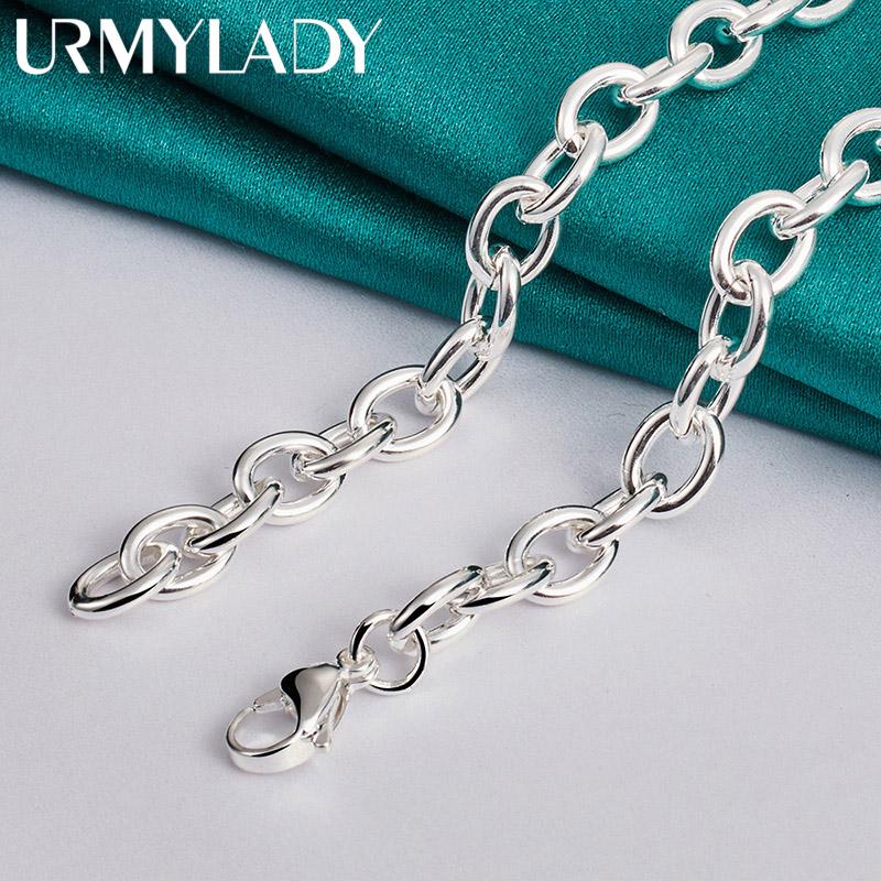 925 Sterling Silver Round Lock 18inch Pendant Necklace For Women Fashion Jewelry