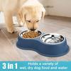 Double-bowl pet set (water and food bowls), feeding bowls for puppies, medium-sized dogs, and cats