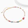 Baroque Simulated Zircons Cute Flowers Colorful Hand-woven Beaded Short Clavicle Chain Choker Necklace For Women Girls Zircon