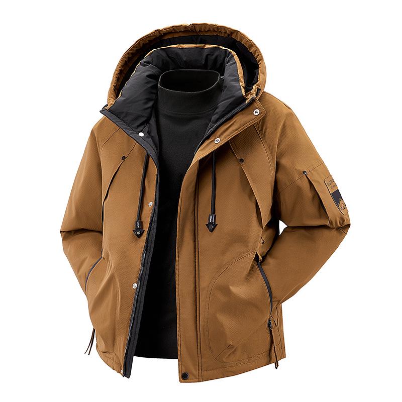 YR1060 Men s Hooded Waterproof Down Jacket - 2025 High-Quality Bestseller 2XL оранжевый