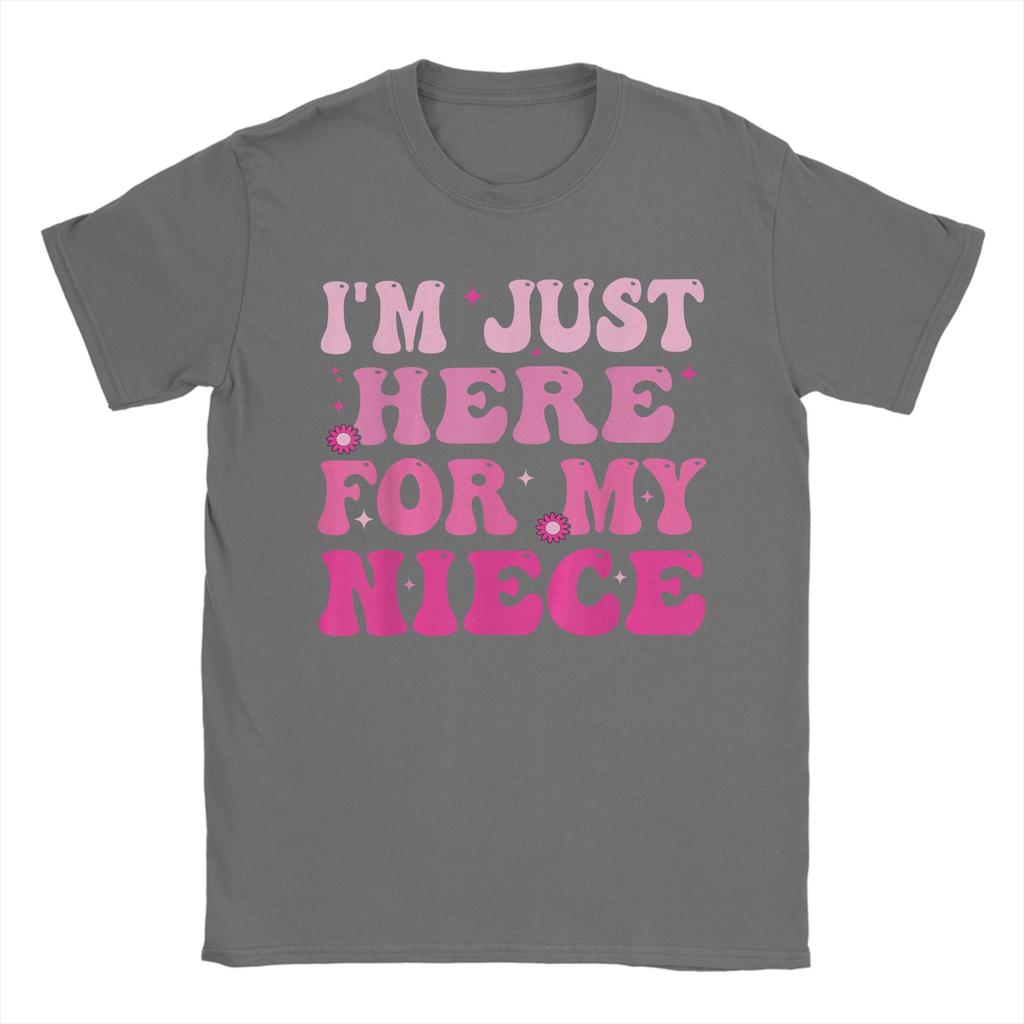 Lustiges Tante-Leben Tante Groovy Ich Bin Nur Wegen Meiner Nichte Hier T-Shirt Sommer T-Shirts 100% Baumwolle T-Shirt Für Unisex Muster T-Shirts