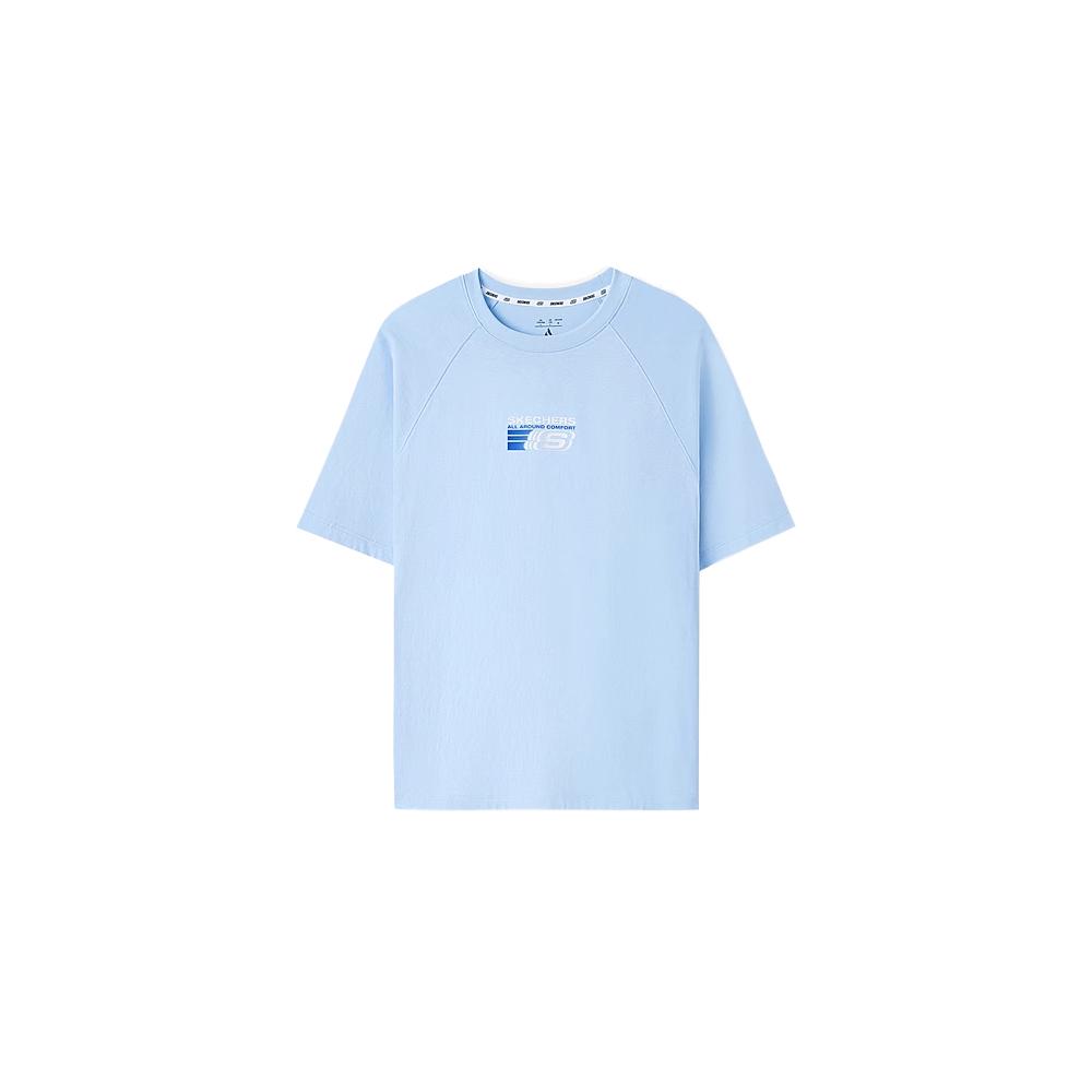 Skechers Comfortable Versatile Short Sleeve T-Shirt Men tops Sky-Blue L225M131-016M S