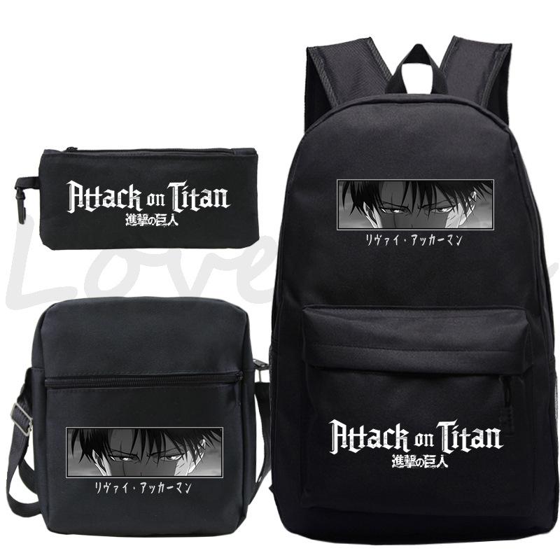 Animation Peripheral Student School Bag Crossbody Bag Pencil Bag Three-Piece Outdoor Backpack