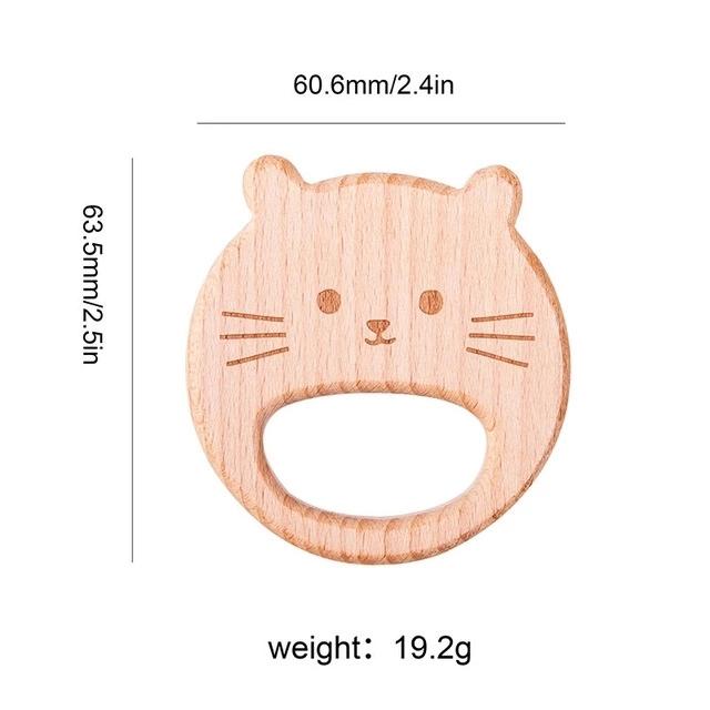 1pc Baby Teether Wooden Animal Pacifier Pendant BPA Free Beech Koala Rodent Baby Gym Accessories Teeth Pendant Children'S Goods