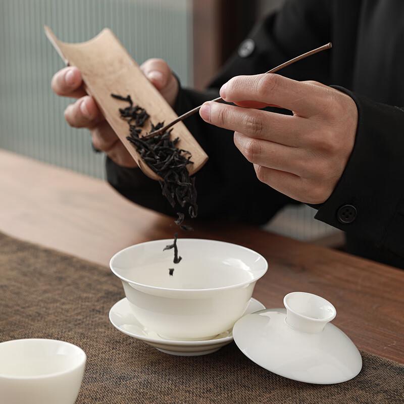 Dehua White Porcelain Sancai Gaiwan Tea Set