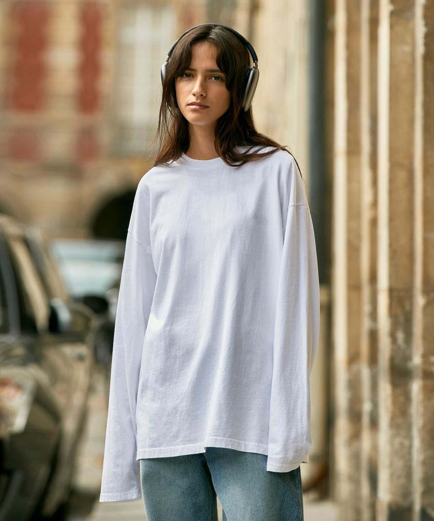 Peullukeu Pigment Long Sleeve T-Shirt White Flt701