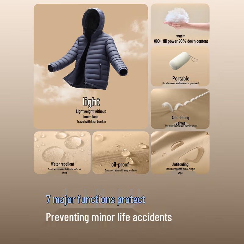 BOSIDENG B40131007 Casual Lightweight Hooded Down Jacket