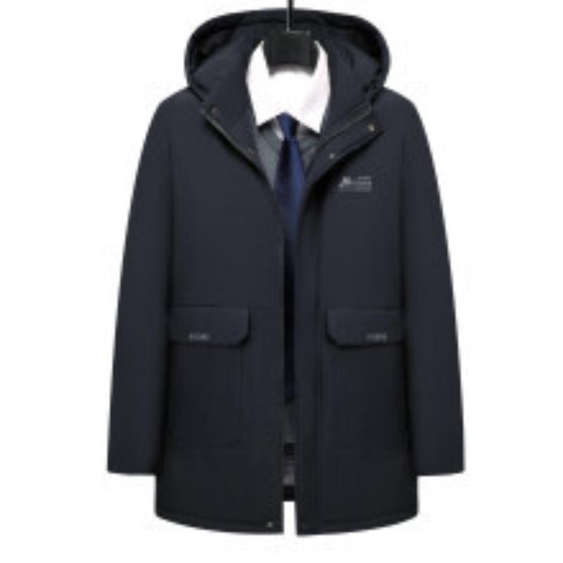 Wintermantel mit Baumwollpolsterung, mittellanger Mantel mit Baumwollpolsterung für mittleres Alter, Baumwolljacke für Väter, lässiger Wintermantel