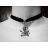 Gothic Black Skull Velvet Choker