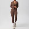 Cloud-like Brushed Back Bra, Sports Zipper Jacket, Casual Running, Hip Lift Pocket, Fitness Yoga Wear