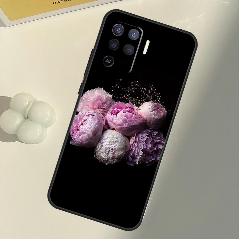 Peonies Beautiful Flower For OPPO Find X3 Lite X5 Pro A5 A9 A31 A53 S A83 A91 A93 A54 A74 A94 A15 A16 A52 A72 Case