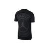 Paris Saint-Germain X Jordan Collaboration Letter Print Round Neck Quick-Dry Short Sleeve T-Shirt Unisex Tops Black AJ2396-011