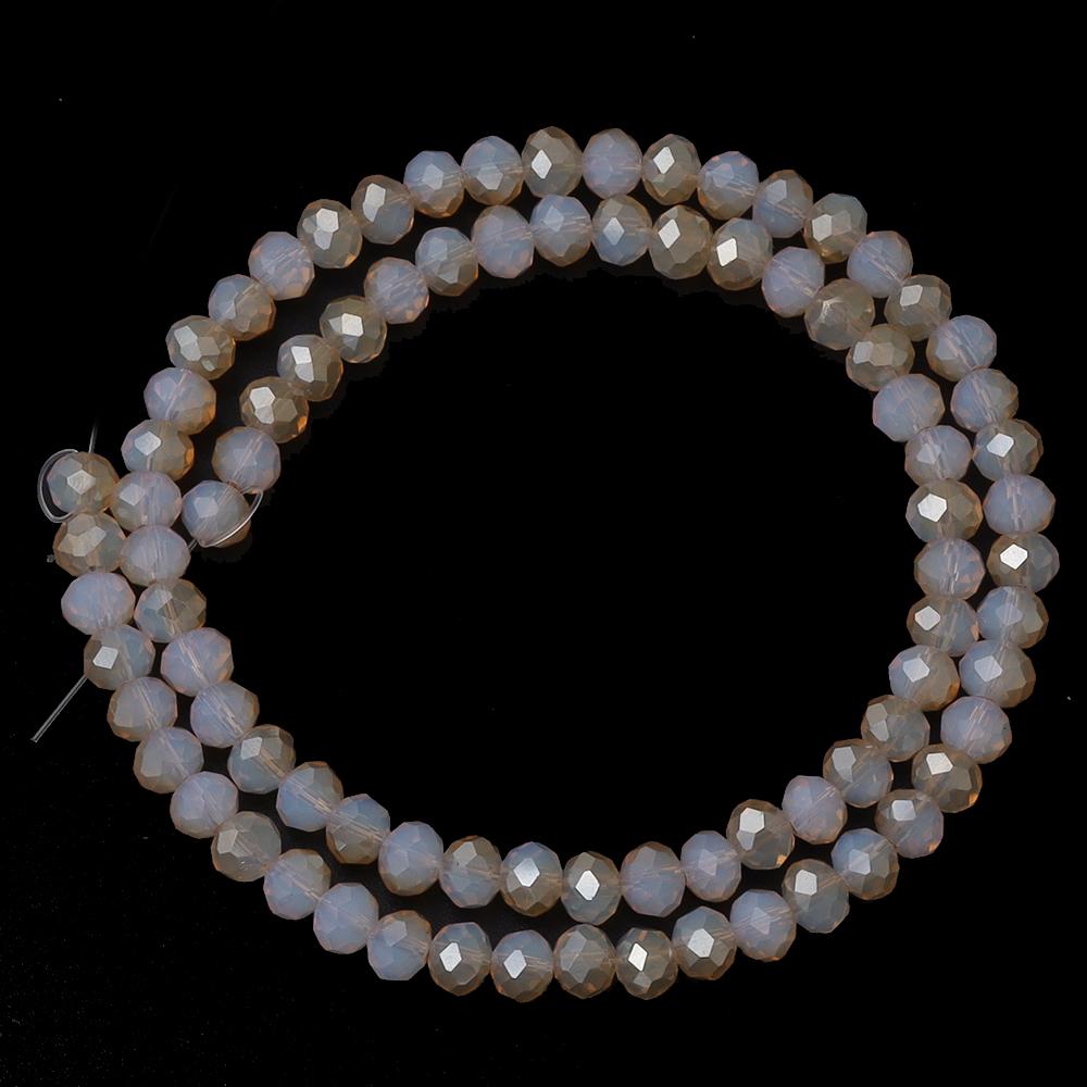 Perline di Cristallo Sfaccettate da 4 6 8mm Vetro Bianco Semi Ambra Perline Distanziatrici Sfuse Per la Realizzazione di Gioielli Braccialetti Fai-da-te Accessori per Collane