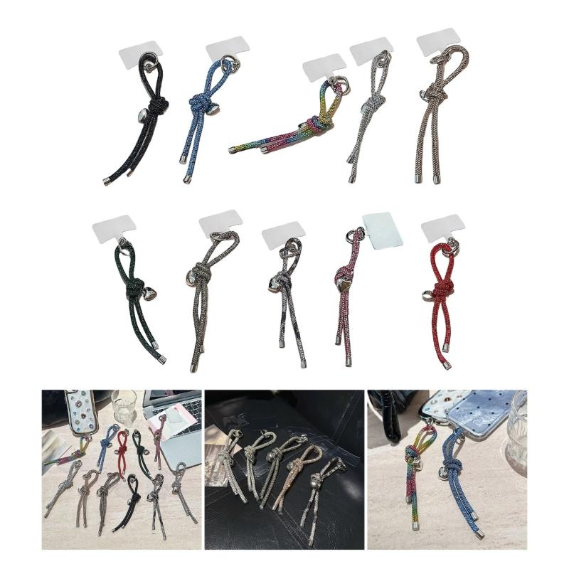 Fashionable Heart and Knots Bag Charm Keyring Portable Sturdy Rhinestones Key Accessory for Ladies and Trendy Women