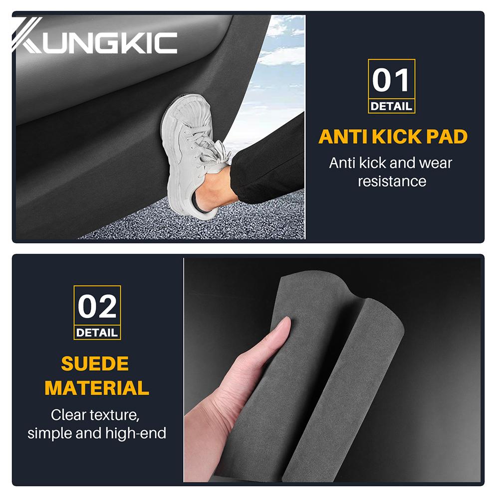 Door Protect Sticker For Ford Mustang 2024 2025 Anti-kick Pad Suede Leather Carbon Car Door Protection Edge Interior Accessories