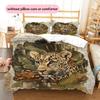 Forest Leopard  Pattern Bedding Quilt Set Quilt Cover Pillowcase Home Decoration  Gift (1 * Duvet Cover + 2 * Pillowcase, Without Core)