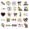 50PCS Waterproof Autism Personality Graffiti Logo & Slogan Stickers for Skateboards, Phone Cases, and Luggage