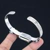 Natural Iron Tiger Eye Gemstone Bangle Flower Adjustable 925 Silver For Girls