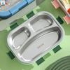 850ml Portable Lunch Box Kids Bento Box with Fork Spoon Microwave Oven Leakproof Stainless Steel Food Container for Kids School