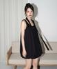 The Green Lab Shirred Sleeveless Mini Dress [Black]