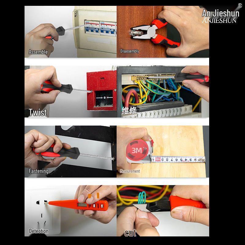 Complete Cordless Drill & Multifunctional Tool Set with Electrician Tool Bag