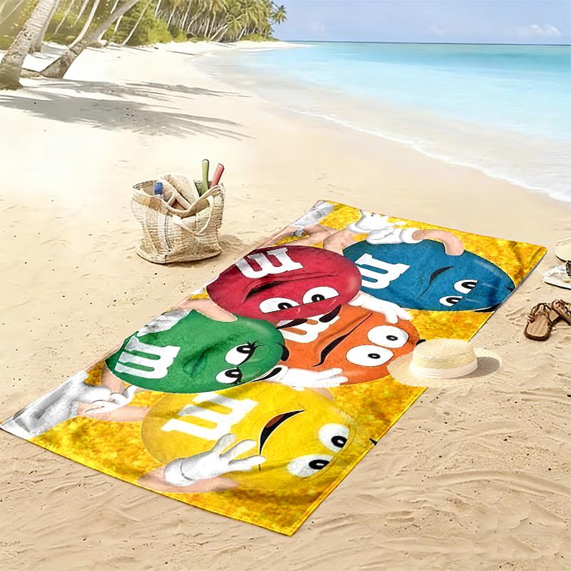 M&M's Print Beach Towel, Large Soft Quick Dry Towel for Beach Camping Swimming