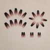 24 Pcs White Pure Desire Gradual Change Ebony Sauce Fashion Versatile Ballet Nail Fake Nail Finished Wear Nail