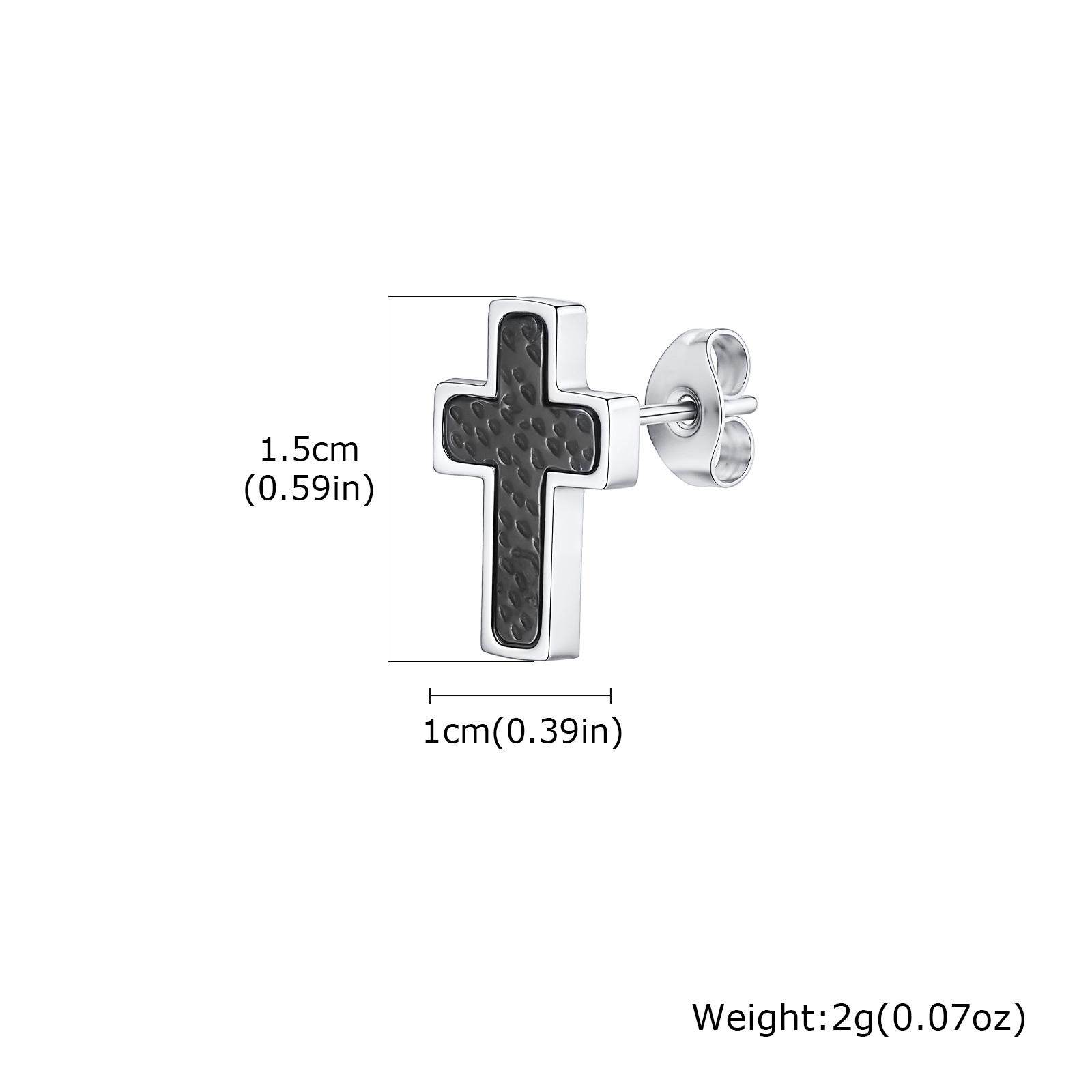 Men s Cross Stud Earring,Waterproof Stainless Steel Cross Earring,Male Ear Jewelry Gift