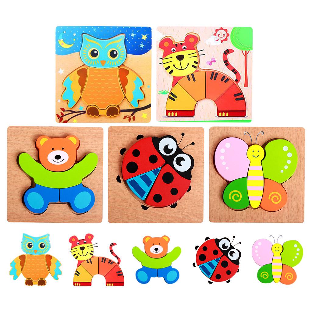Buy Wooden Animal Puzzles for Toddlers 1 2 3 Years Old Boys Girls ...