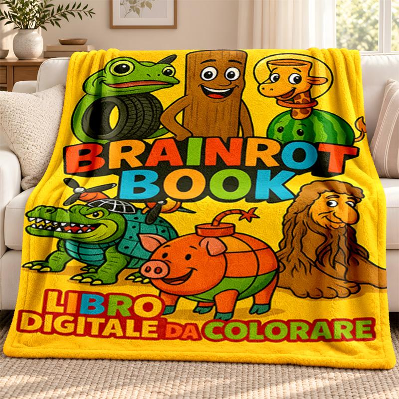 Brainrot blanket Flannel Blanket Soft Cozy Plush Throw for Sofa Bed Lightweight Home Decoration Outdoor camping
