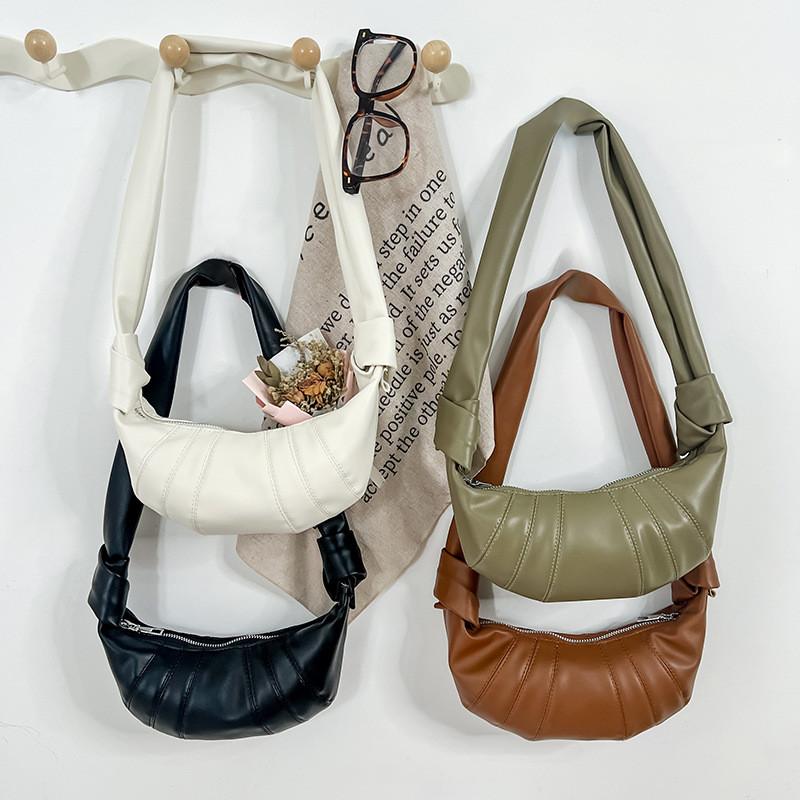 Trendy Unisex Kids Dumpling Bag Stylish Solid Color Shoulder Bag For Children