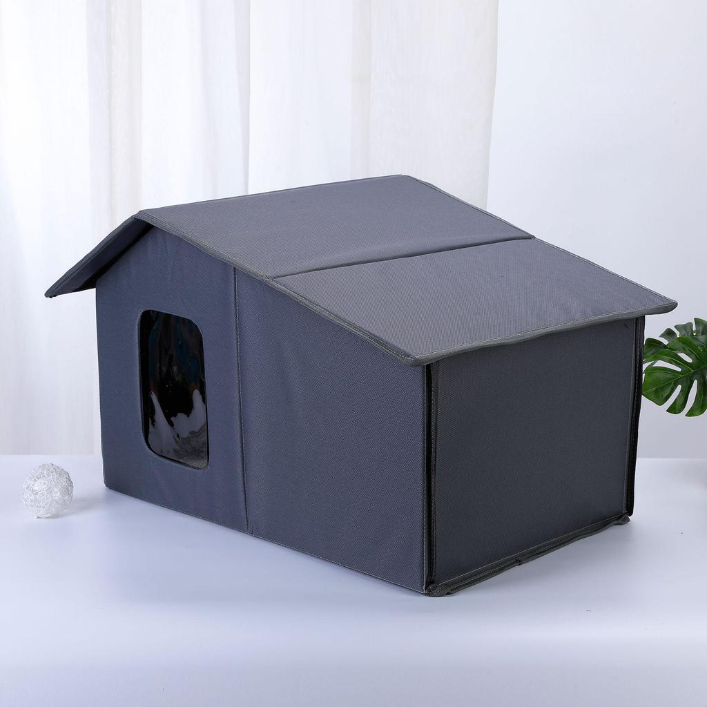 Waterproof Outdoor Cat House: Foldable, Removable, Washable, and Warm 4-Season Pet Villa Tent for Cats and Dogs.