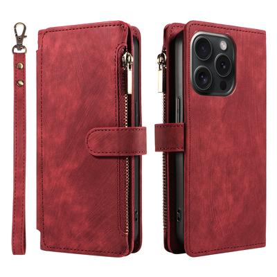 Étui de téléphone en cuir PU pour IPhone 17Air 17 Pro Max 16 Pro Max 16e 15 14 13 12 11 Pro Max Plus Housse de téléphone style portefeuille à rabat