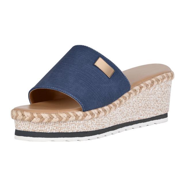 Zomer Wiggen Slippers Platform Hoge Hakken Vrouwen Slipper Dames Buiten Schoenen Basic Klomp Wedge Slipper Flip Flop Sandalen
